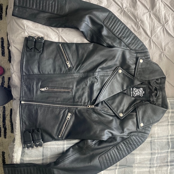 Genuine leather biker jacket - Picture 1 of 2